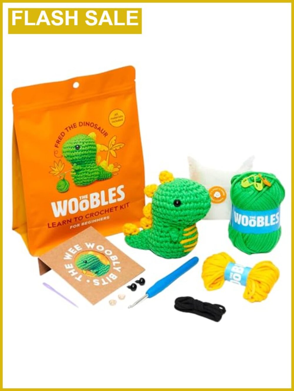 Crochet Kit for Beginners Fred Dinosaur Learn to Crochet Craft Set